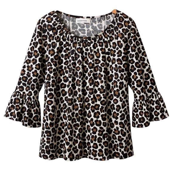 Michael Kors Leopard Print Ruffle Sleeve Blouse – Size M - Picture 1 of 5
